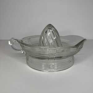 Vintage Depression Clear Glass Hazel Atlas Criss Cross Citrus Juicer